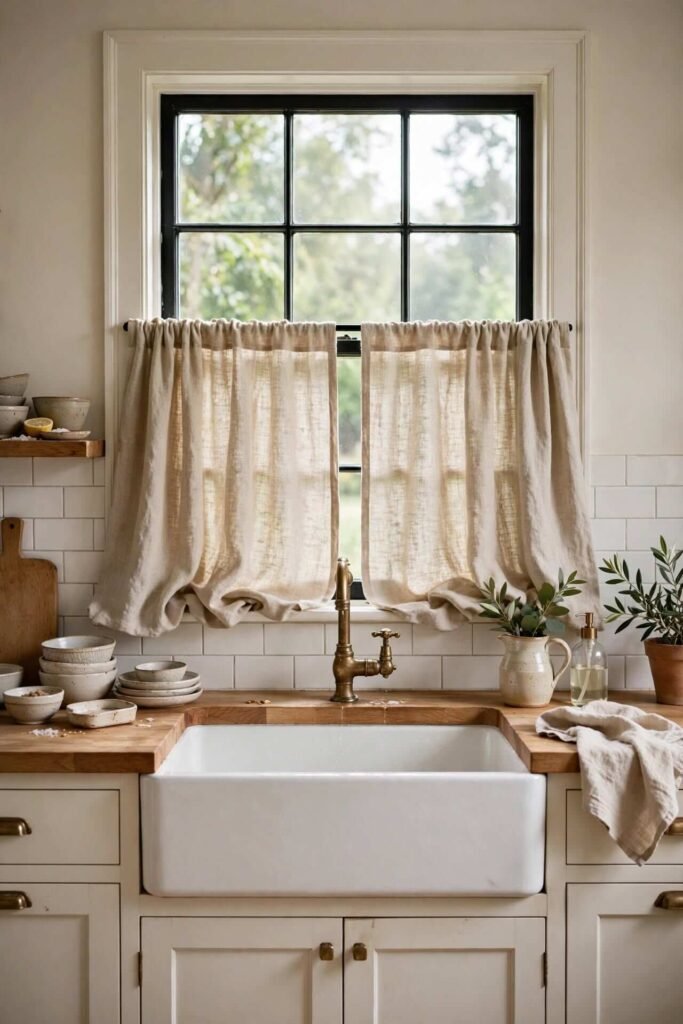Soft Linen Café Curtains