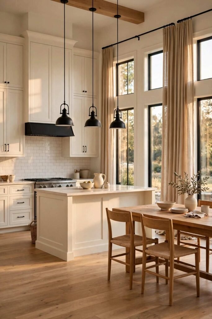  Full-Length Natural Linen Panels